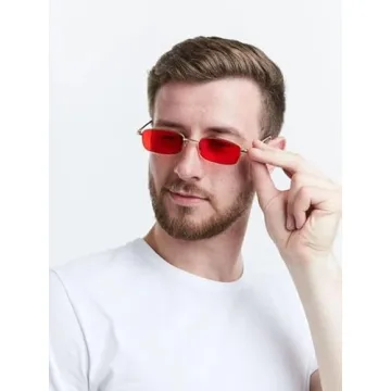 ADE WU Rectangle Sunglasses Unisex Stylish Vintage Design