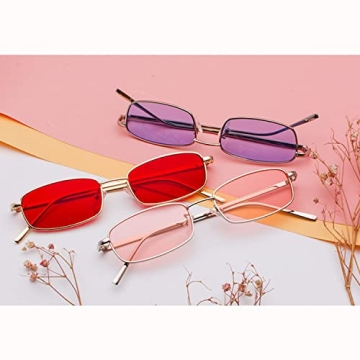 ADE WU Rectangle Sunglasses Unisex Stylish Vintage Design
