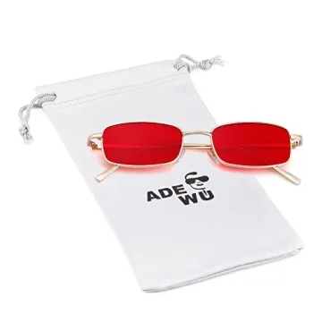 ADE WU Rectangle Sunglasses Unisex Stylish Vintage Design
