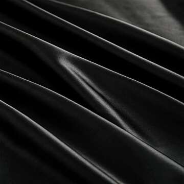 Rudong Black Satin Twin Sheet Set for Cozy Sleep