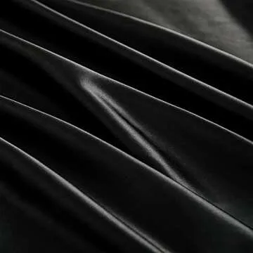 Rudong Black Satin Twin Sheet Set for Cozy Sleep