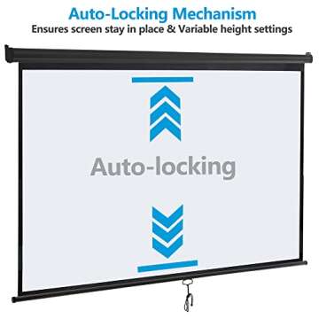 SUPER DEAL 100'' 16:9 HD Projection Screen Foldable Anti-Crease Portable Projector Movie Screen Manual Pull Down for Home Theater Presentation Education Outdoor Indoor Public Display, Black