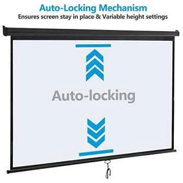 SUPER DEAL 100'' 16:9 HD Projection Screen Foldable Anti-Crease Portable Projector Movie Screen Manual Pull Down for Home Theater Presentation Education Outdoor Indoor Public Display, Black