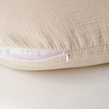 Konssy 2 Pack Muslin Nursing Pillow Covers, Soft and Adorable Nursing Cover for Breastfeeding Pillows, Pillow Slipcover for Baby Girls Boys Newborn(Brown,Cream)