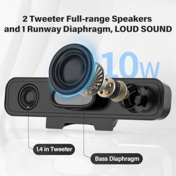 OGUPGX Computer Speakers for Desktop Pc, Monitor Speakers for Laptop,Pc Speakers with Loud Sound,Vol...