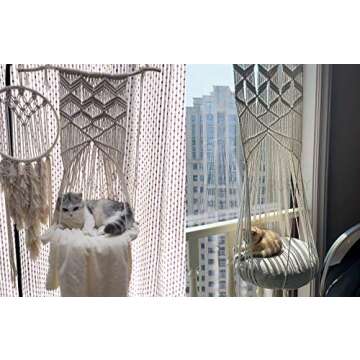 Stylish Macrame Cat Hammock for Indoor Cats