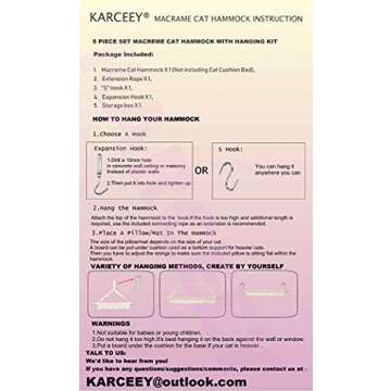 Stylish Macrame Cat Hammock for Indoor Cats