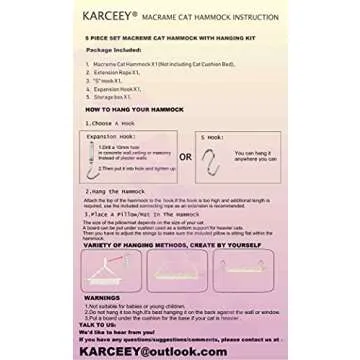 Stylish Macrame Cat Hammock for Indoor Cats