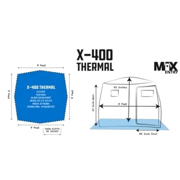 Clam X400 8x8 Pop-Up Ice Fishing Shelter | Stay Warm & Comfortable