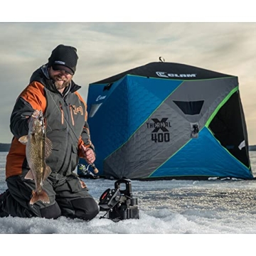 Clam X400 8x8 Pop-Up Ice Fishing Shelter | Stay Warm & Comfortable