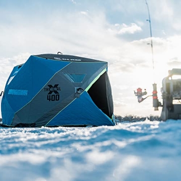 Clam X400 8x8 Pop-Up Ice Fishing Shelter | Stay Warm & Comfortable