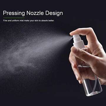 Woaiwo-q Spray Bottle,Fine Mist Mini Clear 80ml/2.7oz Spray Bottles,Small Reusable Empty Plastic Bottles with Atomizer Pumps (20 pack,2 Funnels included)