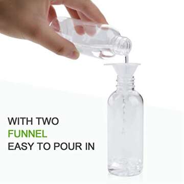 Woaiwo-q Spray Bottle,Fine Mist Mini Clear 80ml/2.7oz Spray Bottles,Small Reusable Empty Plastic Bottles with Atomizer Pumps (20 pack,2 Funnels included)