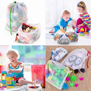 Versatile Toy Storage Mesh Bags Set to Organize Effectively
