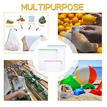 Versatile Toy Storage Mesh Bags Set to Organize Effectively