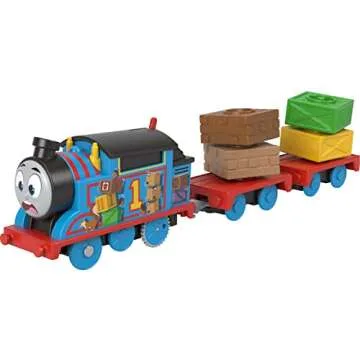 Thomas & Friends Toy Train, Wobble Cargo Thomas Motorized Engine with 2 Cargo Cars for Preschool Railway Play Ages 3+ Years