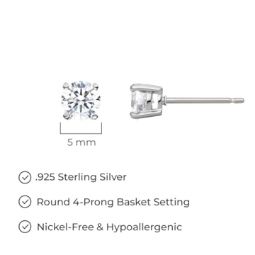 Stylish Platinum Plated Sterling Silver Cubic Zirconia Earrings