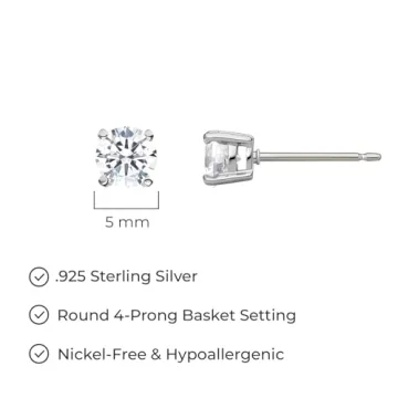 Stylish Platinum Plated Sterling Silver Cubic Zirconia Earrings