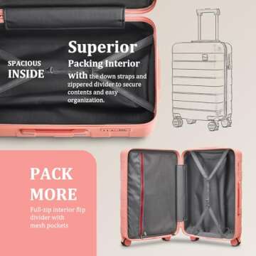 imiomo 24 IN Hardside Luggage Set with TSA Lock