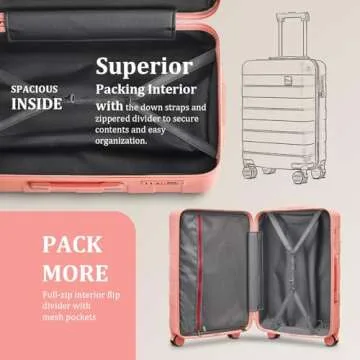 imiomo 24 IN Hardside Luggage Set with TSA Lock