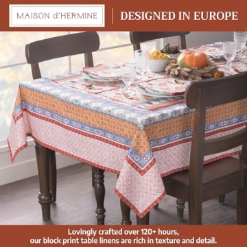 Maison d' Hermine Table Cloth Rectangle Table 100% Cotton 54 x 72 Inches Fall Tablecloth Reusable Ev...