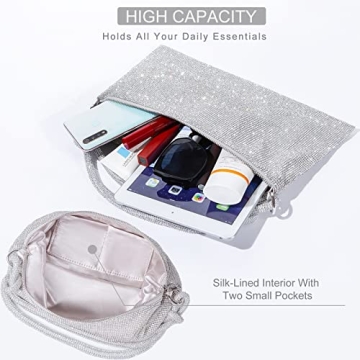 TOPALL Rhinestone Purse for Women Party Evening Handbag