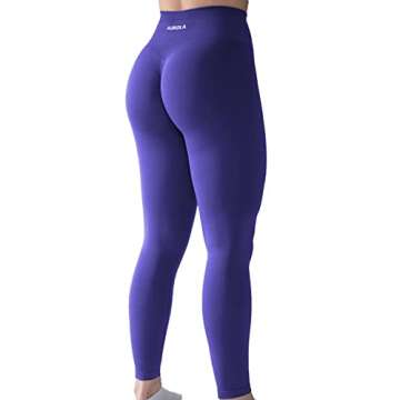 AUROLA Workout Leggings for Women Seamless Scrunch Yoga Pants Tummy Control Gym Fitness Sport Active Leggings 25'' (S, Very Peri)