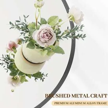 BEAUTYPEAK 18 Inch Round Mirror - Stylish Metal Wall Decor