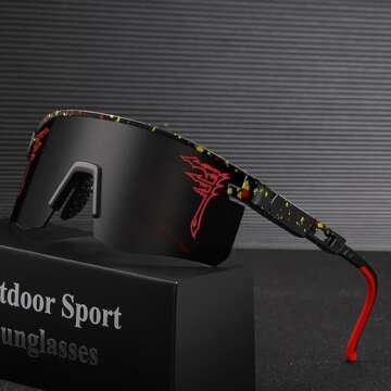 ACEXPNM Two Sizes Baseball Sunglasses For Adults and Youth Boys Girls Kids UV400 Men Women Outdoor S...