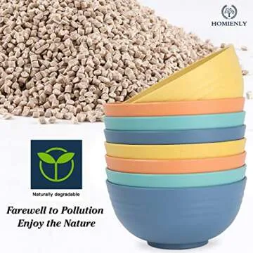 Homienly Wheat Straw Bowls - Unbreakable Set of 8 for All
