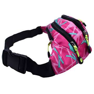 Fanny Pack Fashion Waist Chest Bag Adjustable Belt Chest Shoulder Pack Casual Bag Bum Bags Hip Pouch for Running Hiking Fitness Cycling Beach Travel Concert Festival (Pink)