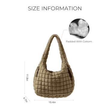 Puffer Quilted Shoulder Bag for Women Padding Shoulder Bag Puffy Hobo Bag Trendy Tote Bag 2025