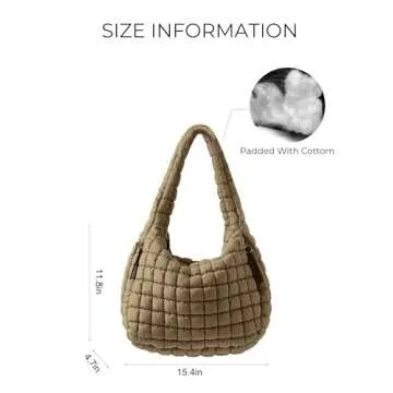 Puffer Quilted Shoulder Bag for Women Padding Shoulder Bag Puffy Hobo Bag Trendy Tote Bag 2025