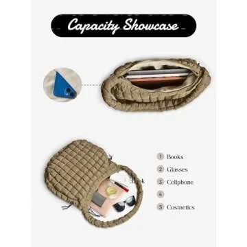 Puffer Quilted Shoulder Bag for Women Padding Shoulder Bag Puffy Hobo Bag Trendy Tote Bag 2025