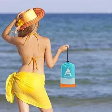 AISPARKY Beach Blanket Beach Mat Outdoor Picnic Blanket Large Water Proof and Drying Mats Nylon Pocket Picnic for Outdoor Travel…