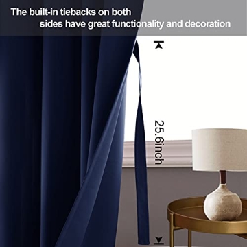 JIUZHEN Blackout Curtains Thermal Insulated Light Blocking