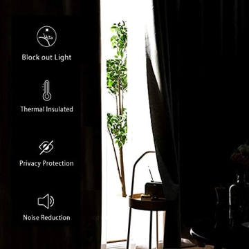 JIUZHEN Blackout Curtains Thermal Insulated Light Blocking