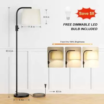 Ambimall 𝐅𝐮𝐥𝐥𝐲 𝐃𝐢𝐦𝐦𝐚𝐛𝐥𝐞 Floor Lamp - Floor Lamps 9W 𝐋𝐄?...