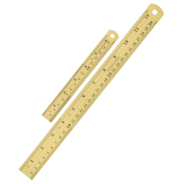 Mr. Pen Steel Rulers Set - 6" & 12" Stainless Steel Rulers for Precision Measuring in Gold 2 Pack