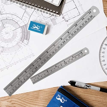 Mr. Pen Steel Rulers Set - 6" & 12" Durable Precision Tools