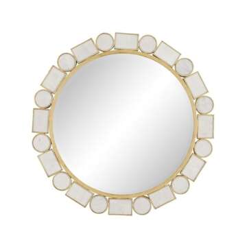 Arteriors 4841 Fontaine Mirror - Gold Leafed Iron & Marble Luxury Decor