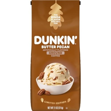 Dunkin' Butter Pecan Ground Coffee 11 oz - 6 Count Case