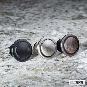 Ilyapa 25 Pack Satin Nickel 1 1/14 Inch Round Kitchen Cabinet Knobs, Round Drawer Knob for Cabinets Dressers Drawers - Satin Nickel Kitchen Cabinet Hardware