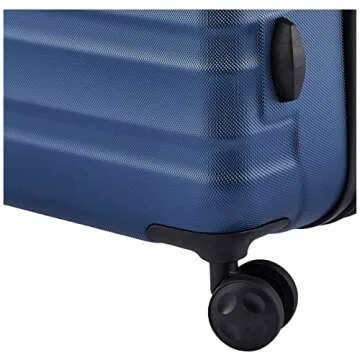 Amazon Basics 26-Inch Hardside Checked Luggage, Hardshell Suitcase With Wheels, Expandable For Up to 15% More Space, With Scratch-Resistant Surface, Four Multi-directional Wheels, Navy Blue