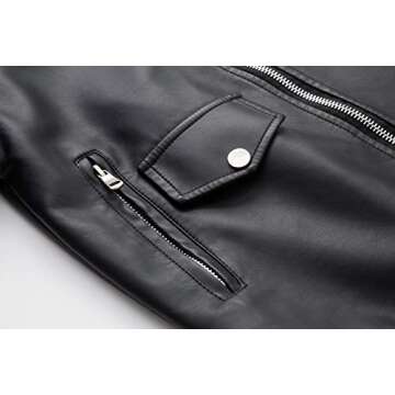 Sungtin Women's Faux Leather Biker Jacket - Eco-Friendly Style