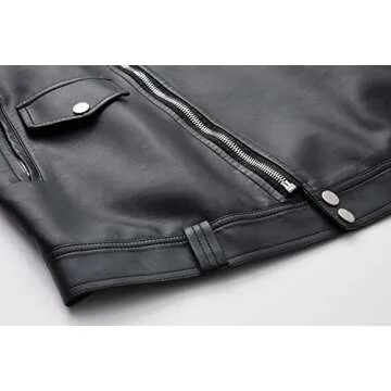 Sungtin Women's Faux Leather Biker Jacket - Eco-Friendly Style