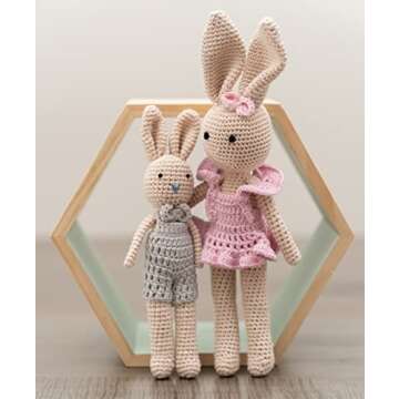 KawaiOnO Bunny Family, Bunny Son, Handmade Bunny Crochet Plushie Doll, Amigurumi Doll, Baby/Toddler Doll (Bunny Son)