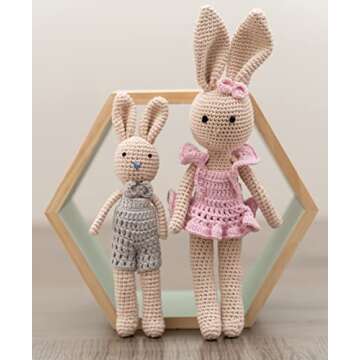 KawaiOnO Bunny Family, Bunny Son, Handmade Bunny Crochet Plushie Doll, Amigurumi Doll, Baby/Toddler Doll (Bunny Son)