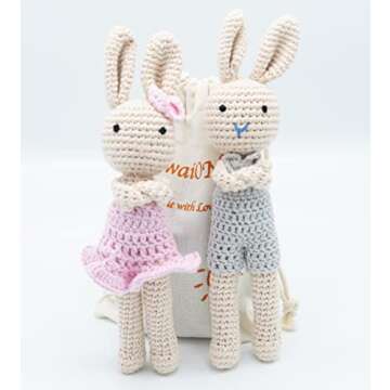 KawaiOnO Bunny Family, Bunny Son, Handmade Bunny Crochet Plushie Doll, Amigurumi Doll, Baby/Toddler Doll (Bunny Son)