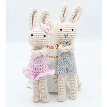 KawaiOnO Bunny Family, Bunny Son, Handmade Bunny Crochet Plushie Doll, Amigurumi Doll, Baby/Toddler Doll (Bunny Son)